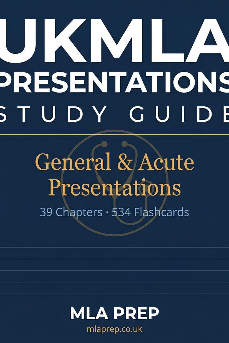 MLA Prep UKMLA Clinical Presentations Study Guide: General & Acute Presentations cover