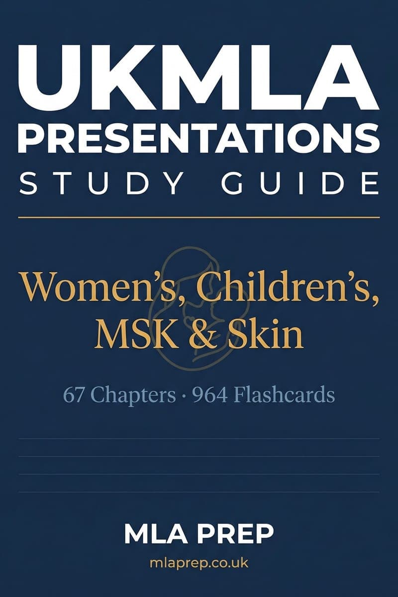MLA Prep UKMLA Clinical Presentations Study Guide: Women's, Children's, MSK & Skin Presentations cover